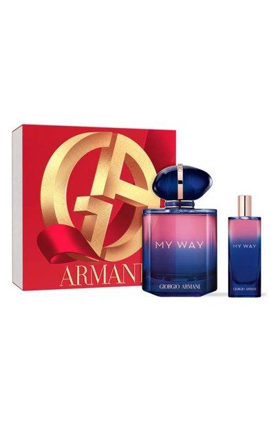 Armani Beauty My Way Parfum Set (limited Edition) $241 Value In Blue