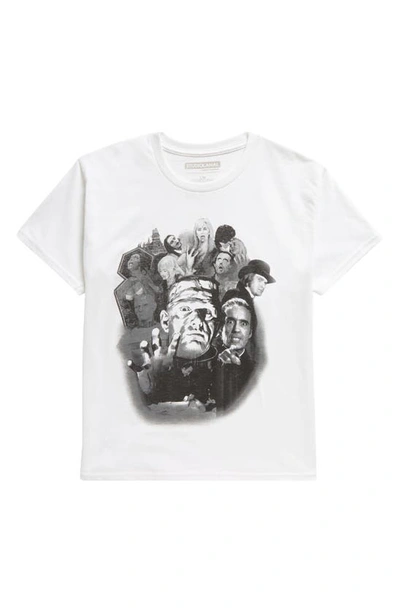 Philcos Kids' Hammer Horror Collage Graphic T-shirt In White