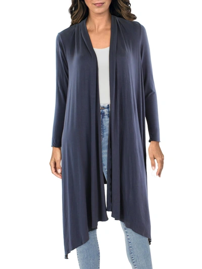 24seven Comfort Apparel Womens Asymmetrical Hem Open Front Cardigan Sweater In Pink