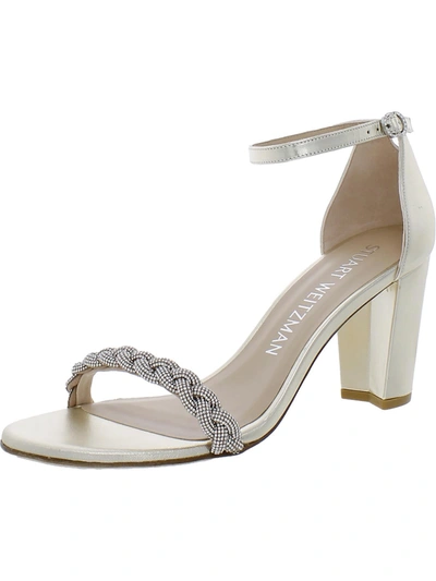 Stuart Weitzman Womens Leather Braided Heels In Multi
