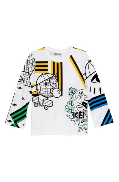 Kenzo Multi-tech Icon Graphic Long-sleeve Tee In White