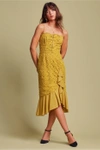 Finders Sunseeker Midi Dress In Chartreuse