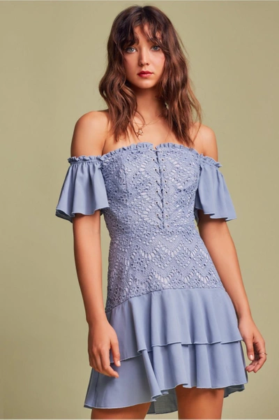 Finders Sunseeker Mini Dress In Cornflower Blue
