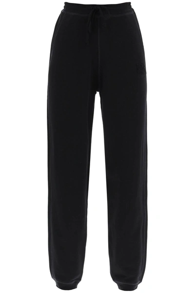 Ganni Joggers In Cotton French Terry In Black