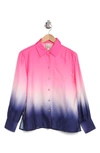 Industry Republic Clothing Ombré Button-up Shirt In Pink Blue Ombre