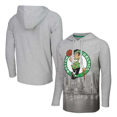 Stadium Essentials Heather Grey Boston Celtics Atrium Raglan Long Sleeve Hoodie T-shirt
