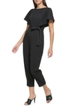 Dkny Flutter Sleeve Jumpsuit In Black