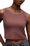 Allsaints Rina Rib Crop Tank In Pink Mauve