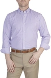 Tailorbyrd Gingham Stretch Button-down Shirt In Purple