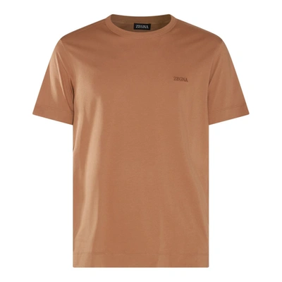 Zegna T-shirts And Polos In Dark Beige