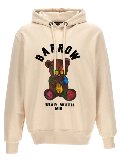 Barrow Printed Hoodie Sweatshirt In Neutral