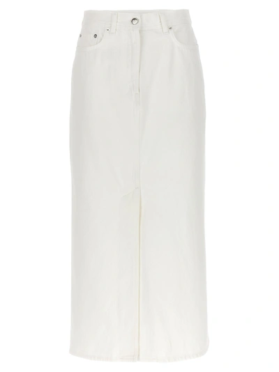 Loulou Studio Denim Midi Skirt Skirts In White