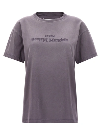 Maison Margiela Logo Embroidery T-shirt In Grey