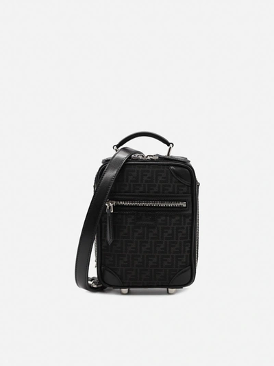 Fendi Mini Travel Bag With All-over Ff Motif In Black