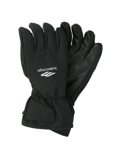 Balenciaga 3 B Sports Icon Ski Gloves In Black