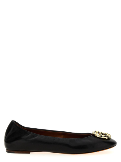 Lanvin Buckled Leather Ballerina Shoes In Black