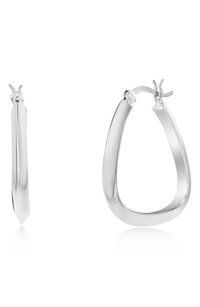 Simona U-shape Hoop Earrings In Silver