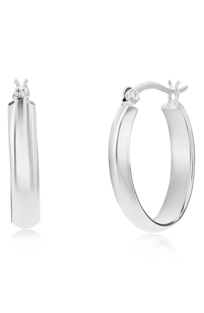 Simona Oval Hoop Earrings In Silver
