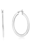 Simona Flat Hoop Earrings In Silver