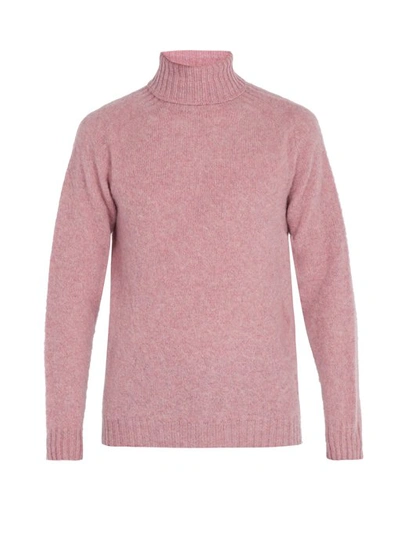 Howlin' Sylvester Brushed Virgin Wool Rollneck Sweater - Pink In Pink