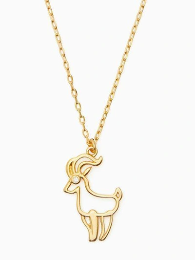 Kate Spade Celestial Charm Capricorn Pendant In Clear/gold