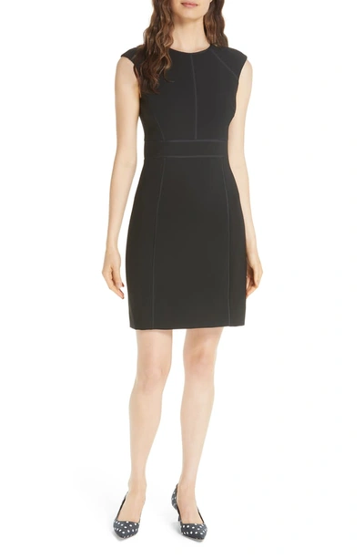 Kate Spade Crepe Sheath Dress In Black