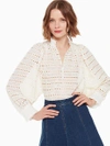 Kate Spade Lace Cris Top In French Cream