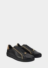 Versace Medusa Gold Trim Sneakers In Black And Gold