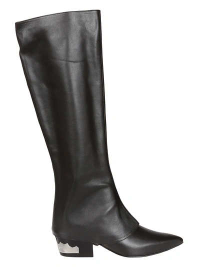 Toga Knee High Boots In Black