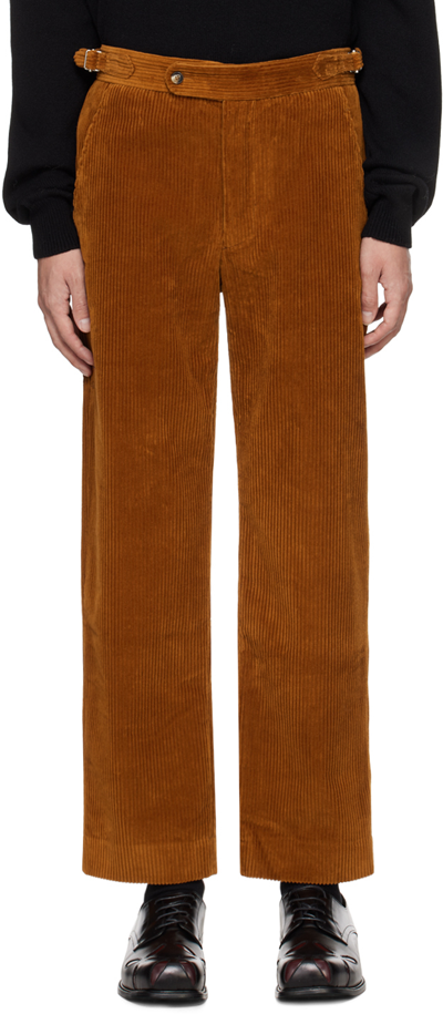 Bode Brown Cinch Tab Trousers In Tobacco