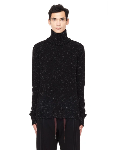 Ziggy Chen Cashmere Sweater With Detachable Collar In Black