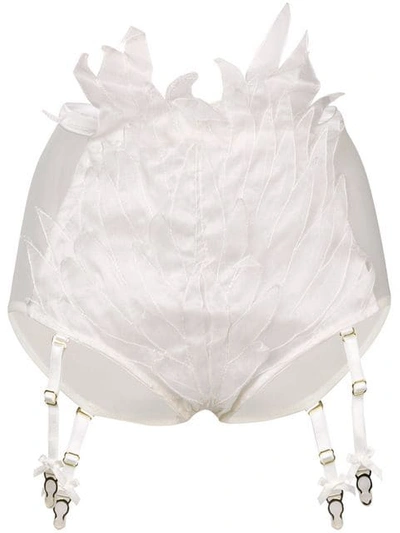 Yes Master Embroidered Suspender Briefs In White