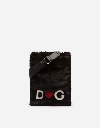 Dolce & Gabbana Dolce And Gabbana Black Fuzzy Crossbody Bag