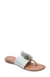 Andre Assous Novalee Sandal In Platino Fabric