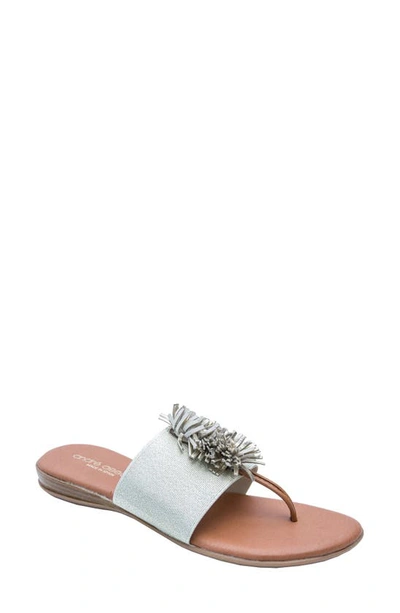 Andre Assous Novalee Sandal In Platino Fabric