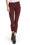 Frame Le Skinny De Jeanne Raw-edge Stagger Jeans In Pinot