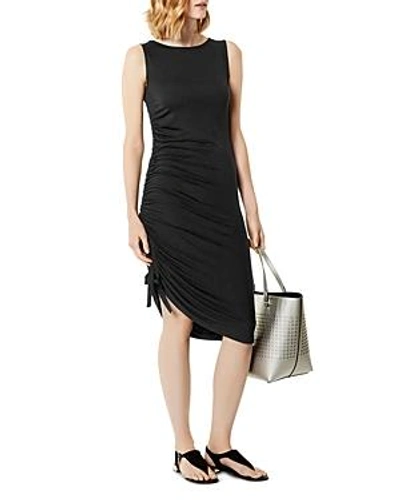 Karen Millen Ruched Drawstring Dress In Black