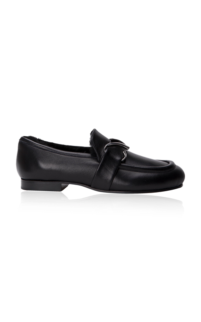 Proenza Schouler Leather Monogram Slip-on Loafers In Black