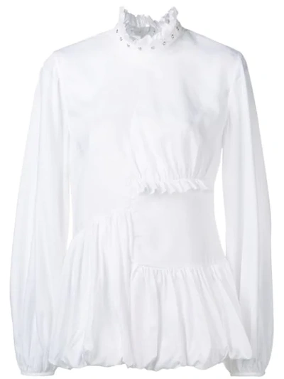 Marques' Almeida Marques'almeida Flared Frill Trim Shirt - White