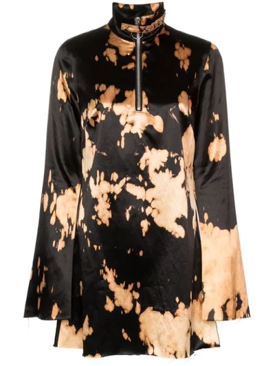 Marques' Almeida Marques ' Almeida Janis Dress In Black,ombre & Tie Dye,orange