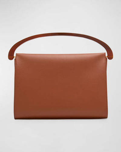 Dries Van Noten Crisp Leather Top-handle Bag In 712 Tan