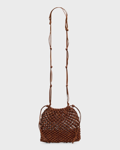 Ulla Johnson Tulia Knotted Leather Crossbody Bag In Pecan Brown