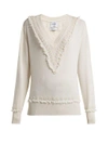 Barrie Romantic Timeless V-neck Cashmere Sweater In Ivory