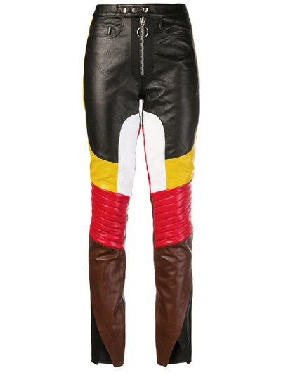 Marques' Almeida Marques'almeida Contrast Panelled Leather Trousers In Black