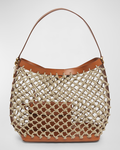Stella Mccartney Eco Mesh Knotted Tote Bag In Tan