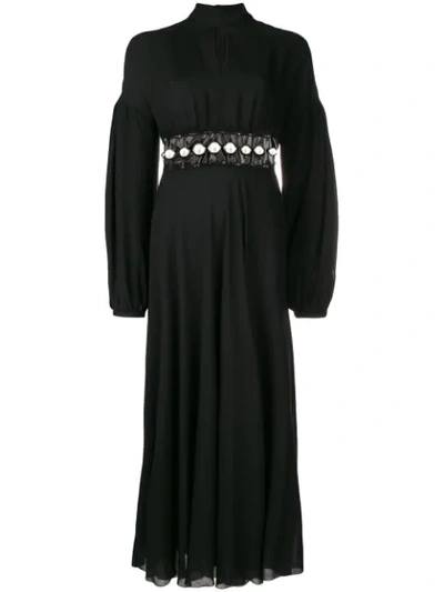 Giambattista Valli Bead-embellished Wool-blend Maxi Dress In Black