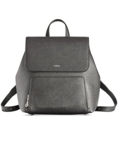 Dkny Bryant Flap Backpack, Created For Macy's In Black/gold