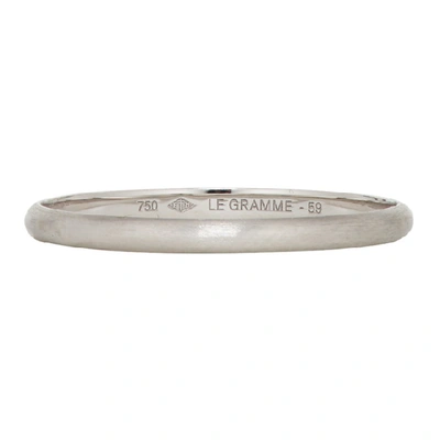 Le Gramme Silver Brushed Le 1 Gramme Wedding Ring In White Gold