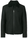 Desa 1972 Shearling Collar Jacket In Black
