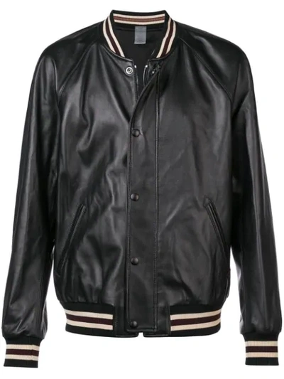 Coach Reversible Souvenir Leather Jacket In Black